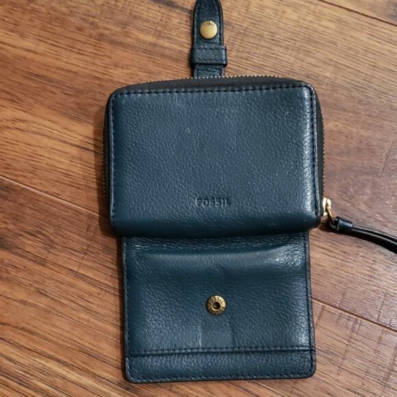 FOSSIL LEATHER MINI LAINIE MULTIFUNCTION WALLET ~ TEAL - Picture 5 of 11
